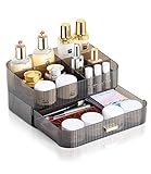 ELUCHANG Kosmetik Organizer mit stapelbaren Schubladen 30x20x14.5CM Große Make up Organizer mit 12 Fächern Skincare Schmink Organizer Aufbewahrung für Pinsel Schrank Schublade Koffer Pinsel Bad