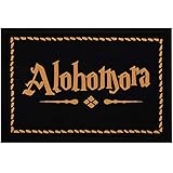 MoonWorks® Fußmatte mit Aufschrift Alohomora Türmatte für Fantasy-Fans Zauberspruch rutschfest & waschbar schwarz 60x40cm