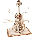 ROBOTIME 3D Puzzle Holz für Erwachsene, Modellbausatz zu Bauen, Magic Cello Spieluhr Zahnrad Modell BAU Handwerk Kits, Männer und Fraue Geschenk