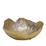 EGLO LIVING Dekoschale Forleyet, elegante Schale zum Dekorieren, runde Deko Schüssel handmade aus Aluminium in Messing, Metallschale 21,5 x 19 cm