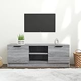 ZEYUAN TV-Schrank, TV Lowboard, TV Board, Fernsehtisch, Fernsehschrank, Wohnzimmer, TV Tisch, Fernseher Tisch, Fernsehkommode, Grau Sonoma 102x35x36,5 cm Holzwerkstoff