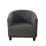 FZ FUTURE 1-Sitzer Jacquard Sesselhussen Stretch Einfarbig Sesselbezug Waschbar rutschfest Universal-Cocktailsessel Sessel Hussen mit Elastischem Boden für Wohnzimmer-Thekenclub,Dark Gray