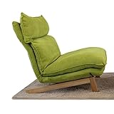 Moderner Fauteuil Aus Stoff, Hochlehniger Sofasessel, Große Rückenlehne mit 5 Positionen Einstellung, Zeitgenössischer Loungesessel mit Akzent (Color : Green)