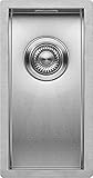 Mizzo Küchenspüle Quadro 18-40 | Küche Edelstahlspüle ab 30er Schrank | Spülbecken Edelstahl Radius 0mm | Flächenbündig, Unterbau oder Einbau | Edelstahl Waschbecken | Satin Edelstahl Spüle