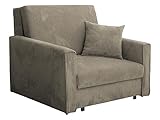 Mirjan24 Sofa Viva Bis Premium I mit Schlaffunktion, Schlafsofa, einsitzer Polstersofa mit Bettkasten, Bettsofa inkl. Kissen, Farbauswahl, Wohnlandschaft, Stoff: Cord (Poso 02)