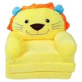 Asixxsix Faltbares Kindersofa, 2-in-1-Sofa, Umwandelbar in Liege, Niedliche Cartoon-Kindercouch, Breite Griffstütze, Atmungsaktiver Kleinkind-Liegestuhl für Kinder, Jungen und Mädchen(gelb)