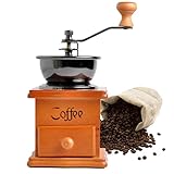 Manuelle Kaffeemühle | Retro Handkurbel Kaffeemühle | Keramikmahlwerk Handkaffeemühle Kaffee Mühle Manuell Holz Nostalgie Kurbel Für Espresso, Gewürze, Kräuter, Nüsse Und Andere Körner