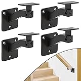 Verstellbare Handlaufhalterung Treppenhalterung Wandmontage DIY Einfache Installation Stahl Metall Handlaufstütze Treppenzubehör 4 Stück