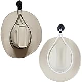Wopedally Cowboy Hat Mounts for Your Vehicle, Cowboy Hat Rack with Suction Cup,Hard Hat Rack Holder (Black+White)