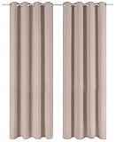 Blumtal 2er-Set Gardinen Verdunklungsvorhänge Blickdicht - Elegante Wärmeisolierende Vorhänge mit Ösen, Thermovorhang für alle Fenster und Jahreszeiten, 245 x 140 cm, Taupe