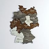 3D Holz Deutschland Landkarte, Deutschland Landkarte, Jubiläumsgeschenk, Landkarte Von Deutschland, Holz Wanddekoration, Wohndekoration Geschenk (70 x 53 cm, GEMISCHT)