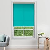 Deco Window Federrollos (106.7 cm breitx213.4 cm lang, blau), Raumverdunkelung und Privatsphäre, zum Herunterziehen, mit schnurlosem Hebesystem für Zuhause und Büro, Sonnenschutz, UV-Schutz