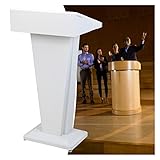 Rednerpult-Podiumsständer, Acryl-Rednerpult, tragbare Präsentationsständer, bodenstehendes Podium mit breiter Lesefläche für Kirchen und Schulen im Stehen (weiß)