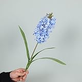 Lioaeust Künstliche Hyazinthen-Blumen, künstliche Hyazinthen-Violett-Blume, Hausgarten, Hochzeitsdekoration, künstliche Blumen, 42 cm (hellblau)