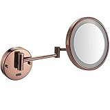 Wandmontierter Sensorspiegel, Make-up-Rasierspiegel, LED-beleuchteter Luxus-Badezimmerspiegel for Hotel-Waschtisch mit verstellbarer ausziehbarer 20,3 cm (20,3 cm) 5-facher Vergrößerung, UK-Stecker (