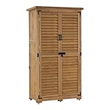 MCombo Gartenschrank Geräteschuppen Werkzeugschrank Outdoor-Schrank Gartenbox 0870 aus Holz Natur, 47 X 87 X 160 cm