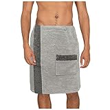 Sauna Frottee Kilt Sarong M-XXL Damen oder Herren von JEMIDI Anthrazit Grau 100% Baumwolle Saunakilt Saunasarong Saunatuch (Herren Grau)