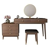 TEmkin Kommode, moderner Schminktisch, Schminktisch, Schublade, Spiegel und Hocker, Schlafzimmer-Set, Make-up, Schminktisch, Kosmetik, Aufbewahrung, Schreibtisch, Kommode