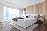 Best for Home Boxspringbett Polsterbett Sawana mit Bonellfederkern-Matratze und Topper Schlafzimmer (Weiß, 160x200cm)