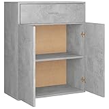 lyrlody Sideboardschrank, Glatte Oberflächen, betongrau, Aufbewahrungsschrank, 75 cm Höhe, 60 cm Breite, für Wohnzimmer