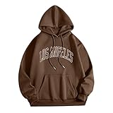 Xmiral Los Angel Männer Frauen Brief Grafik Kapuzendruck Rundhals Langarm Sweatshirt Tops Pullover Mit