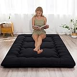 YOSHOOT Futon Matratze Japanische Klappmatratze Verdicken Tatami Bodenmatratze Schlafunterlage Faltbare faltmatratze Schlafsaal Matratzenauflage Bodenliege Gästematratze (Hellbraun, 90 x 190 cm)