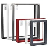 HOLZBRINK Tischbeine für Couchtisch Sitzbank, Möbelfüße aus Vierkantprofil 60x20 mm, Tischgestell 30x43 cm, Anthrazitgrau, 1 Stück, HLT-01-E-AA-7016