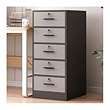 FIONEL Aktenschrank Rollcontainer Büro Aktenschrank mit 5 Schubladen, Bodenschrank mit Schloss, niedrige Schublade, Büroschrank, Datenschrank Büroschrank (Color : B)