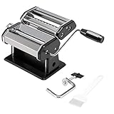 bremermann Nudelmaschine Edelstahl - für Spaghetti, Pasta und Lasagne (7 Stufen), Pastamaschine, Pastamaker (Schwarz)