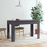 TOYOCC Tische, Küchen- und Esszimmertisch, Esstisch, Hochglanz-Grau, 120 x 60 x 76 cm, Holzoptik