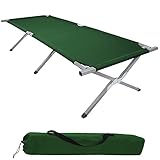 BB Sport Feldbett XXL Klappbett 210 x 72 x 45 cm Camping Bett bis 200 kg Belastbar Tragbar Klappbar Liege Reise Bequem Stabil, Farbe:Green