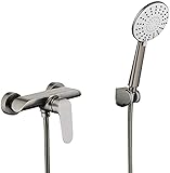 Badezimmer-Mischbatterien mit Duschaufsatz Wannen-/Bade-/Dusche-Mischbatterie Wandmontage-Set für Kalt- und Warmwasser-Mischbatterien – Golden-B