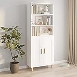 RAUGAJ Highboard Weißes Holz, Artikelfarbe: Weiß