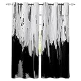 Yanyan Art Schwarze Malerei Fenstervorhänge Abstrakte geometrische Textur Schlafzimmer Modernes Wohnzimmer Küche Vorhänge Home Kinderzimmer Dekor WxH/2x140x215cm verdunkelungsvorhang