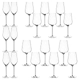 Leonardo Brunelli Kelch-Glas 18er Set, Weißwein-, Rotwein- und Sekt-Gläser, spülmaschinengeeignete Kelch-Gläser, modernes Wein-Glas Set, 066424