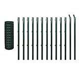 vidaXL Eurozaun-Set Maschendrahtzaun Gartenzaun Drahtzaun 25 x 1,2 m Stahl Grün