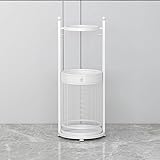 WDJBPSH Schirmständer Runden Schirmständer Aus Metall für Den Eingangsbereich, 75cm Groß Organizer-Halter für Basketball/Baseballschläger/Springseil, Multifunktionales Lagerregal (Color : White)