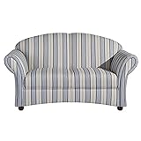 Max Winzer Sofa 2-Sitzer Corona Flachgewebe blau