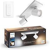 Philips Hue White Ambiance Runner Spot 2 flg. weiß 2x250lm inkl. Dimmschalter, dimmbar, alle Weißschattierungen, steuerbar via App, kompatibel mit Amazon Alexa (Echo, Echo Dot)