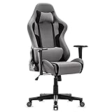 IntimaTe WM Heart Gaming Stuhl, Bürostuhl Stoff Racing Gamer Stuhl, Ergonomischer Computerstuhl Schreibtischstuhl, Drehstuhl mit Hoher Rückenlehne, Grau