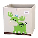 GDLGDL Oxford Tuch Tier Stickerei Faltbare Aufbewahrungsbox Kinder Spielzeug Aufbewahrungsbox Kind Kleinigkeiten Aufbewahrungskorb Aufbewahrungsbox 33 * 33 * 33 33.*33 * 33cm 10