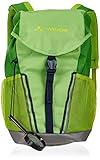 VAUDE Kinderrucksack Jungen & Mädchen Puck 10 Liter in grün, komfortabler Wanderrucksack Kinder, Wetterfester Schulrucksack mit Regenhülle & Lupe, viel Stauraum