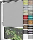 Home-Vision® Verdunkelungsrollo Klemmfix, ohne Bohren mit Klämmträgern, Fensterrollo, Seitenzugrollo, Verdunklungsrollo, Lichtundurchlässig Thermorollo (Grau, B40cm x H150cm)
