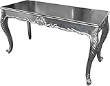 Casa Padrino Barock Esstisch Silber 140 x 60 cm - Esszimmer Tisch - Möbel Esstisch - Konsolentisch - Konsole