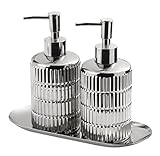 Bad-Accessoires-Set Badezimmer Zubehör Set 3-teiliges Keramik-Seifenspender-Set Mit Tablett, Spülbeckenspender, Badezimmer-Überzugszubehör-Set, 340 Ml/11,5 Oz Badezimmer-Set Badezimmerzubehör-Set ( Co