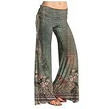 Regenhose Damen Lose Weite Hose Blumenmuster Latzhose Hohe Taille Stoffhose Casual Einfarbig Weite Stoffhose Baumwolle Leinen Freizeithose Große Größe Sporthose Frauen