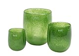 Dutz Collection | Barrel Deko Glas Vase Grün H 18 cm D 14 cm Dschungelgrün Blumenvase Windlicht | Mundgeblasen | Tischdeko Frühling Sommer