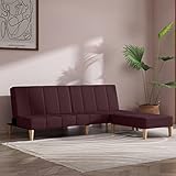 Bussandri Exclusive - Schlafsofa 2-Sitzer mit Hocker Lila Stoff