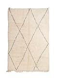 Marokkanische Beni ourain Berber Teppich Orient Teppich - 100% handgewebte natürlich Tribal Wolle Teppich - Diamant Formen - 260 x 170