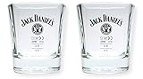 Jack Daniel Set mit 2 Jack Daniels Originalgläsern, Whiskygläsern, 2 cl/4 cl kalibriert